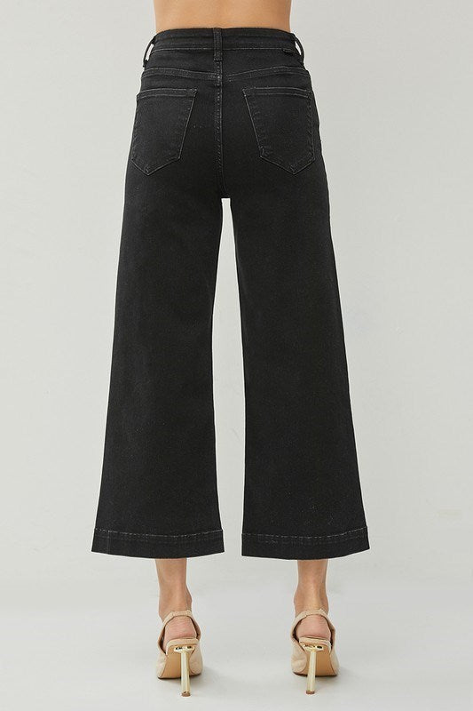 Risen High Rise Ankle Wide Leg Jeans - Black – Pineapple Lain Boutique