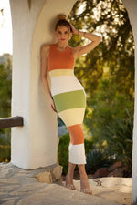 Palm Springs Color Block Maxi Dress