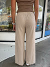 Issy Striped Wide Leg Pants - Taupe