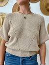 Pointelle Pullover Sweater - Oatmeal