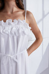 Avannah Ruffle Front Mini Dress - White