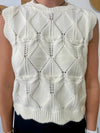 Bow & Go Reversible Sweater Vest - Cream