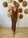 (Elan) Reversible Crochet Maxi Dress - Brown