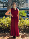 Crimson Soirée Maxi Dress