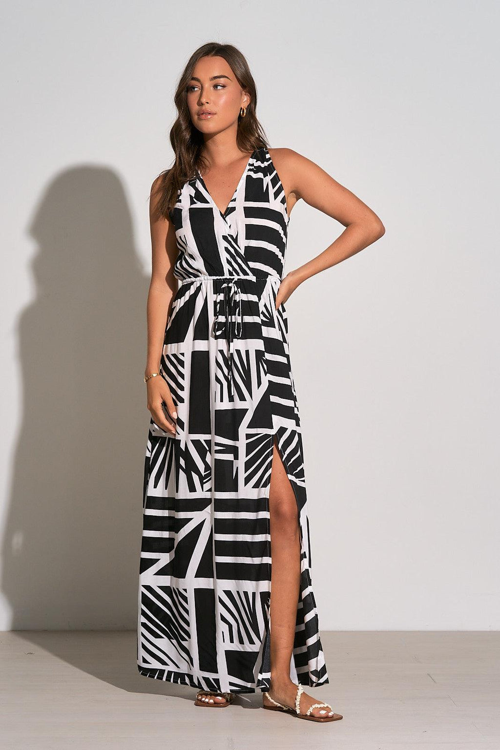 A Moment In Black + White Maxi Dress - Pineapple Lain Boutique