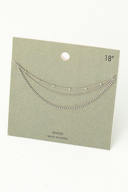 Assorted Layered Dainty Chain Necklace - Silver - Pineapple Lain Boutique