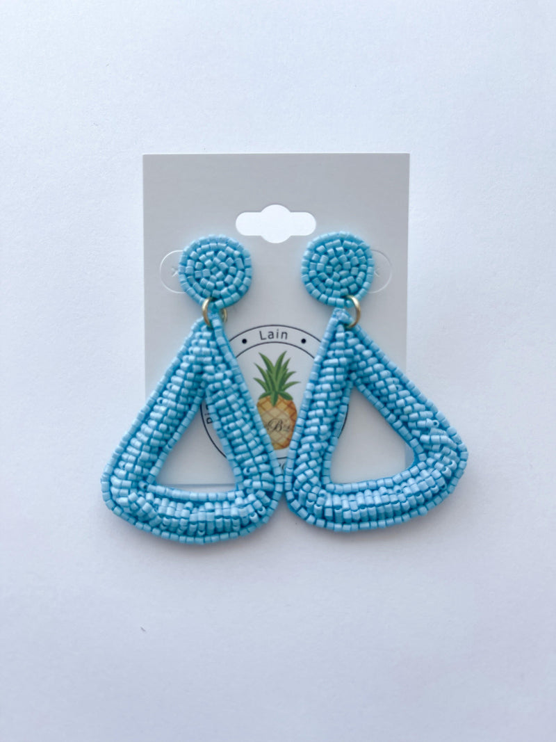 Beaded Triangle Earring - Turquoise - Pineapple Lain Boutique