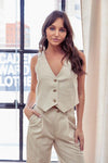 Brandi Fitted Vest - Natural - Pineapple Lain Boutique