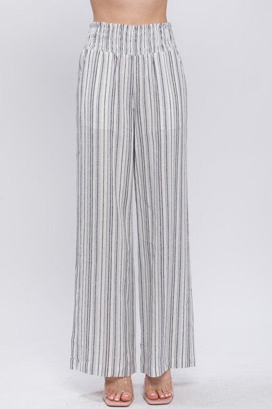 Spring Chic Striped Linen Pants – Lane 201