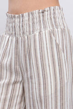 Chasing The Tide Striped Linen Pants - Mocha - Pineapple Lain Boutique