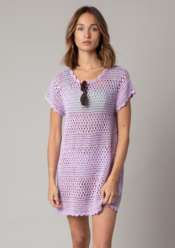 Delaney Lilac Crochet Cover Up - Pineapple Lain Boutique