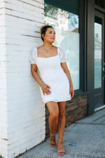 Delia Puff Sleeve Dress - White - Pineapple Lain Boutique