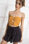 Double O Ring Ribbed Crop Top - Pumpkin - Pineapple Lain Boutique