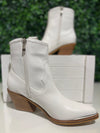 Edith White Snakeskin Western Bootie - Pineapple Lain Boutique