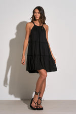 Elan Tiered Halter Dress - Black - Pineapple Lain Boutique