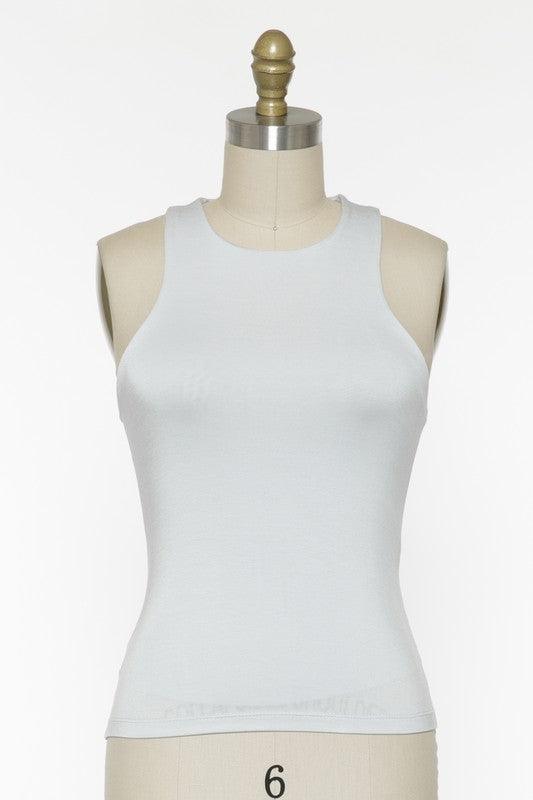 Final Touch Racer Back Tank - Ivory - Pineapple Lain Boutique