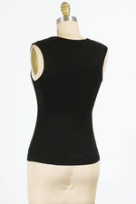 Final Touch V-Neck Double Layer Top - Black - Pineapple Lain Boutique