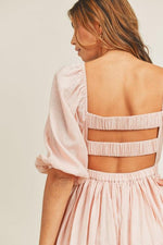 Fit And Flare Open Back Mini Dress - Soft Pink - Pineapple Lain Boutique