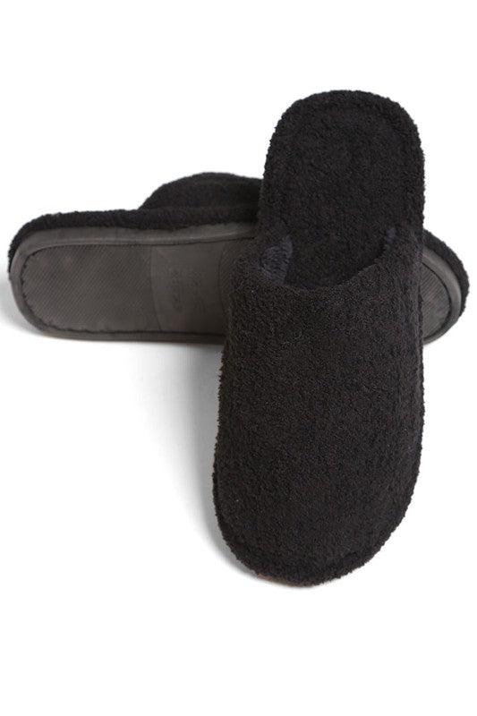 Fuzzy Slippers - Black – Pineapple Lain Boutique