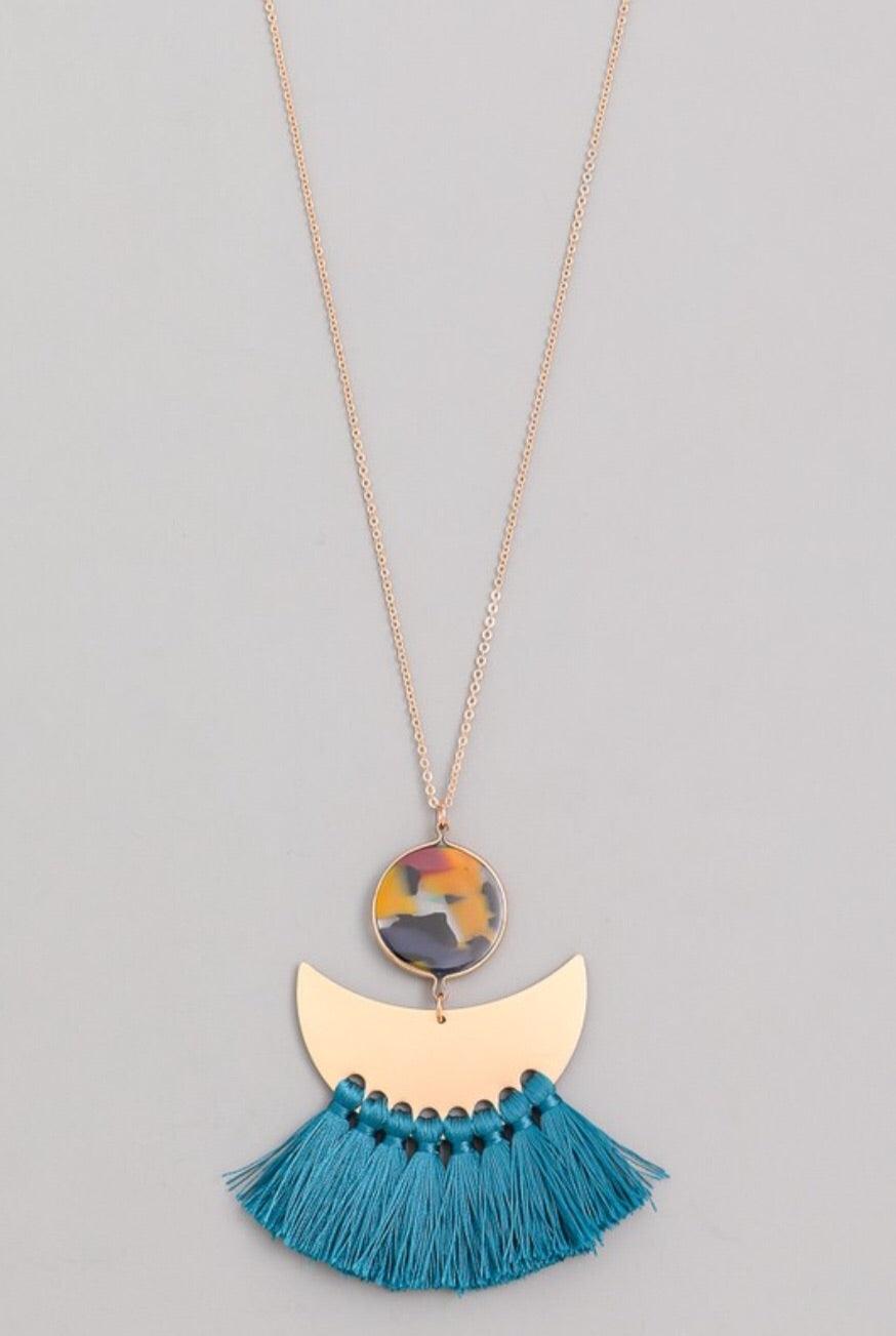 Half Moon Tassel Pendant Necklace - Pineapple Lain Boutique