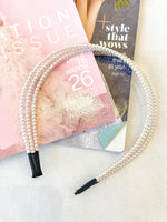 Happily Ever After 3 Row Pearl Headband - Pineapple Lain Boutique