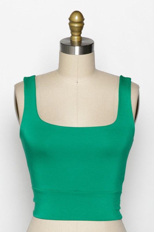 Hip To Be Square Crop Tank - Kelly Green - Pineapple Lain Boutique