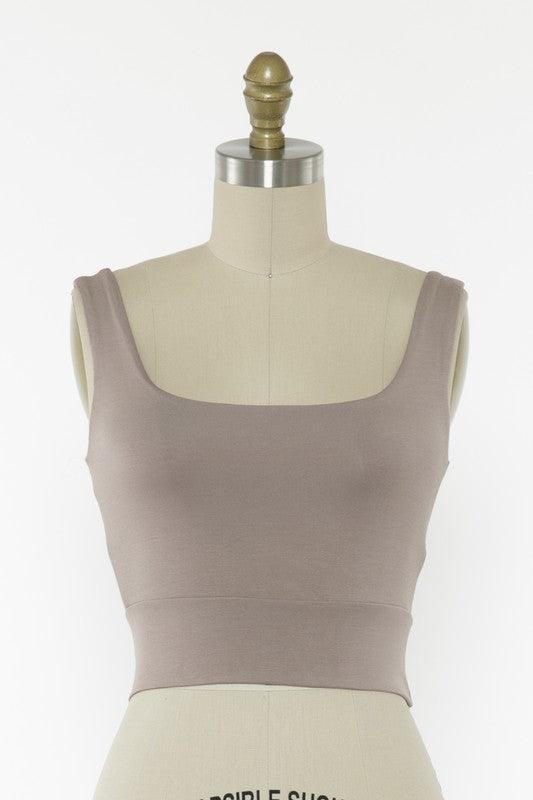 Hip To Be Square Crop Tank - Mocha - Pineapple Lain Boutique