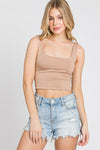 Hip To Be Square Crop Tank - Taupe - Pineapple Lain Boutique