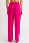 Hot Pink Satin Trouser - Pineapple Lain Boutique