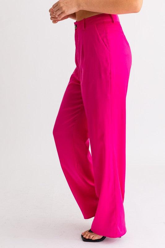 Hot Pink Satin Trouser – Pineapple Lain Boutique