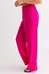 Hot Pink Satin Trouser - Pineapple Lain Boutique