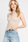 Off The Grid S/L Sweater Top - Oatmeal