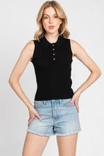 Off The Grid S/L Sweater Top - Black