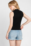 Off The Grid S/L Sweater Top - Black