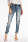 KanCan8356M High Rise Hem Detail Mom Jeans - Pineapple Lain Boutique