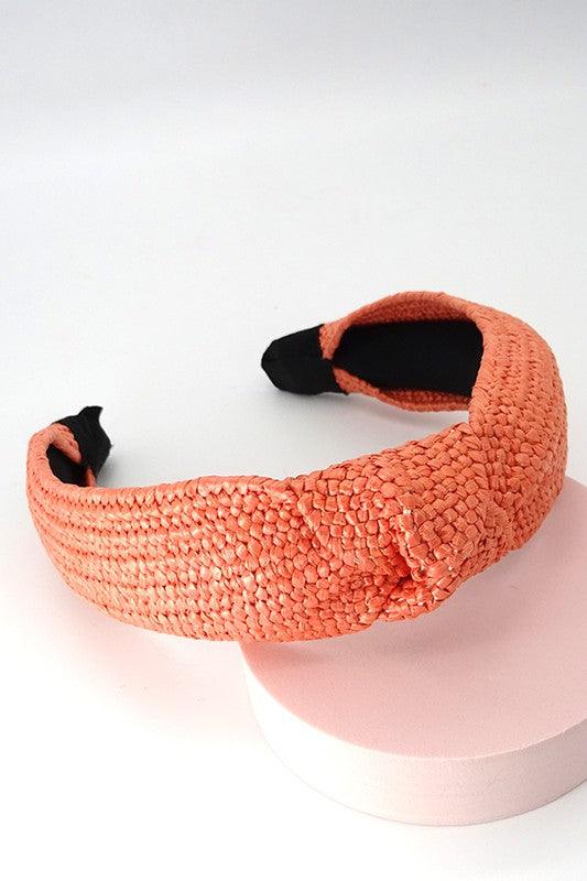 Knotted Headband - Coral - Pineapple Lain Boutique
