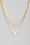 Layered Chain Pearl Charm Necklace - Pineapple Lain Boutique
