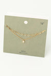 Layered Heart Chain Link Necklace - Gold - Pineapple Lain Boutique