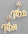 MRS Gold Cursive Dangle Earrings - Pineapple Lain Boutique