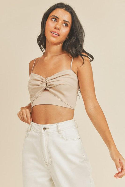 New Obsession Twist Front Crop Top - Taupe – Pineapple Lain