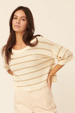 Shoreline Drop Shoulder Sweater - Cream - Pineapple Lain Boutique