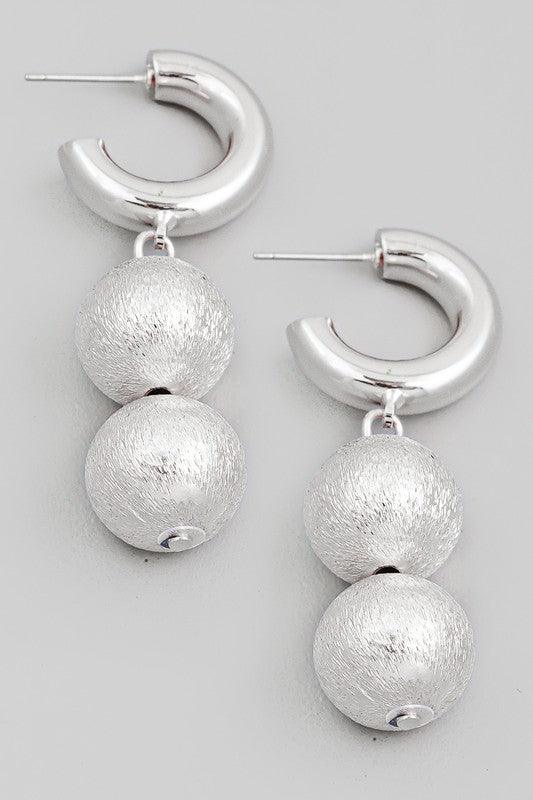 Silver Ball Dangle Earring - Pineapple Lain Boutique