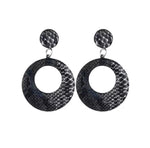 Snake Skin Print Circle Drop Earrings - Pineapple Lain Boutique