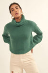 Surpliced Open Back Sweater - Green - Pineapple Lain Boutique