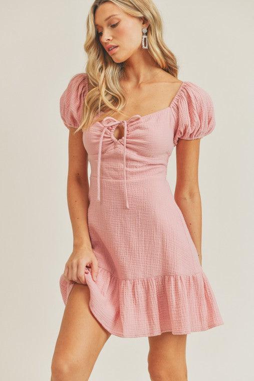 Sweetheart Mini Dress - Light Pink - Pineapple Lain Boutique