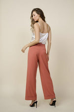 Tailored Cuffed Trouser - Terra Cotta - Pineapple Lain Boutique
