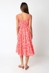 Taisia Hot Pink Floral Print Midi Dress - Pineapple Lain Boutique
