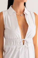 Take The Plunge White Collared Mini Dress - Pineapple Lain Boutique
