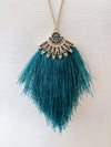 Thread Tassel and Rhinestone Necklace - Pineapple Lain Boutique