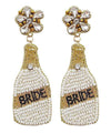 Toast The Bride Champagne Bottle Beaded Earrings - Pineapple Lain Boutique